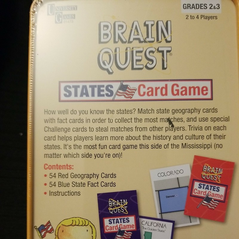 NEW University Games “Brain Quest” States Trivia Card Game learning educational gallery
