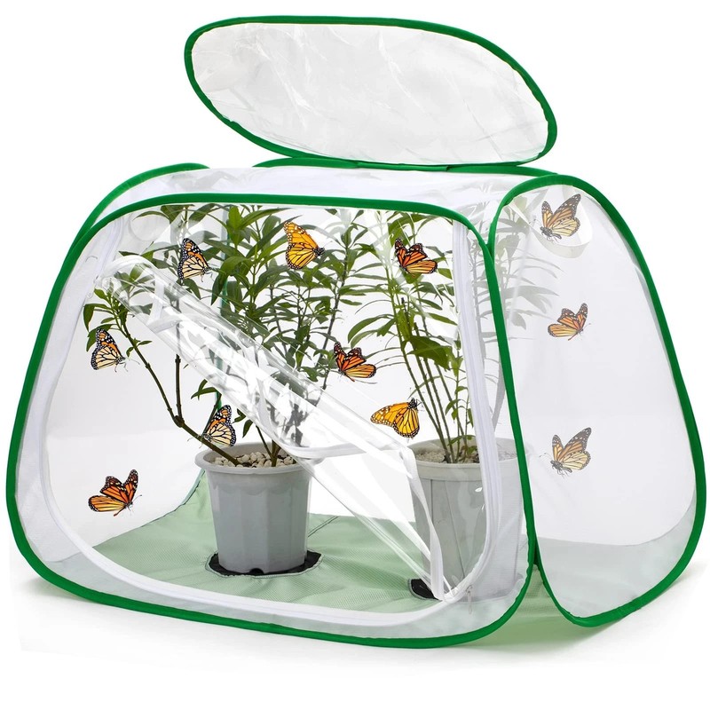 Outdoor Pop-up Large Insect and Butterfly Net Habitat，with Rainproof top Cove…