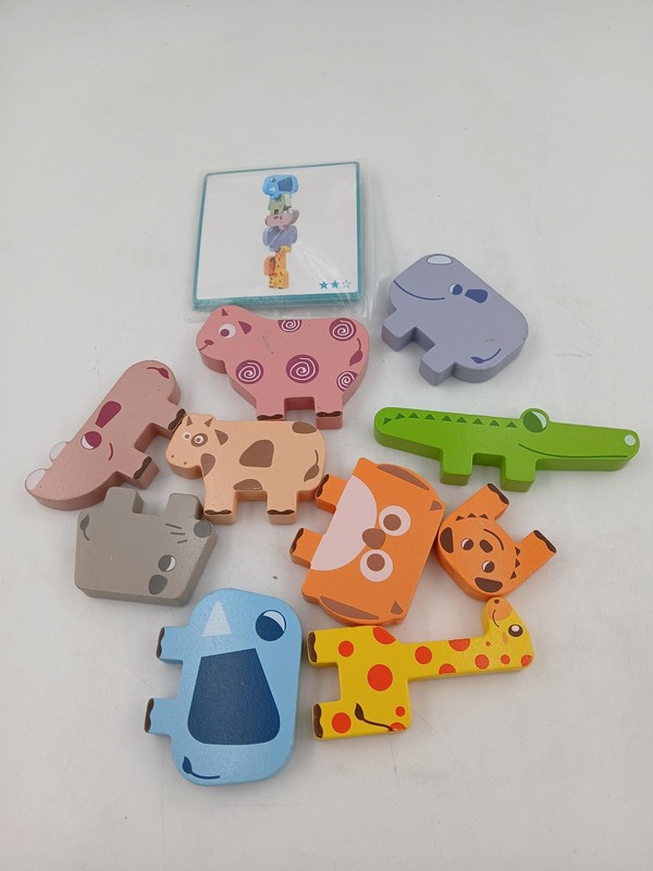 Wooden Animal Stacking Balancing Game Set Kids Toddler Toy Puzzle Educational