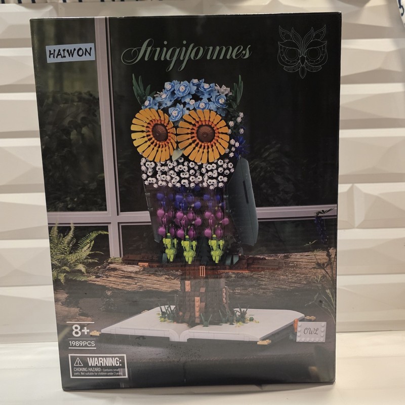 Sillbird Flower Owl Building Set for Adults and Teens, Buildable Floral Animal M