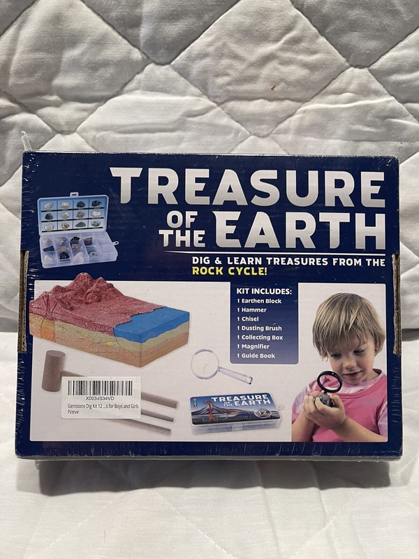 Gemstone Dig Kit Steam Excavate Dig Reveal 12 Gems Plus Tools And Collectors Box gallery