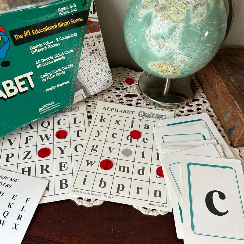 Vintage 1993 Quizmo Alphabet Bingo Game - educational series Homeschool gallery
