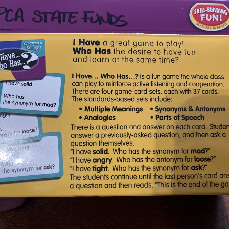 Teacher Created Resources I Have Who Has Language Arts Game Grade 3-4 Complete gallery