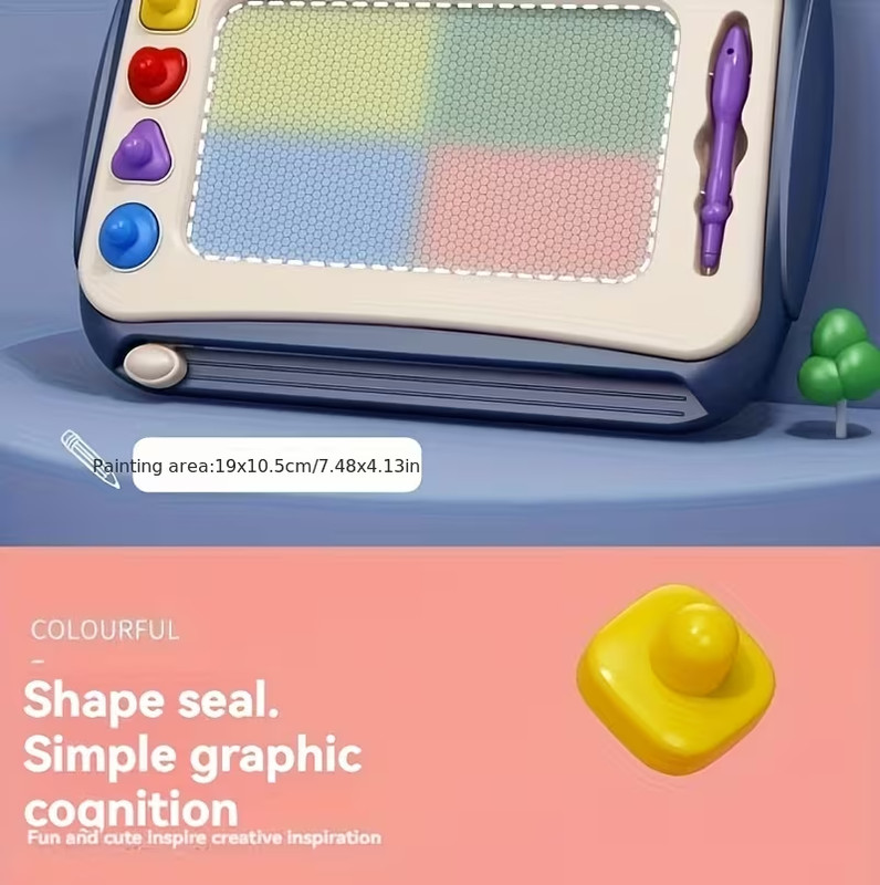 Children’s Drawing Board Set | Early Learning Toy w/ Stamps & Paintbrush gallery
