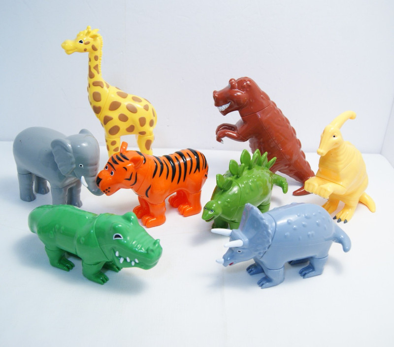 Magnetic Mix Match Animals Lot – Popular Playthings Jungle & Dinosaur Set 32 PCS