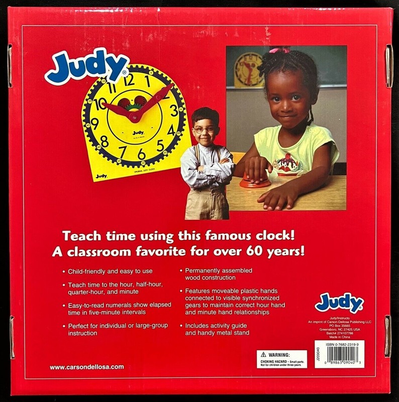 ORIGINAL JUDY CLOCK (In original box) Wood Construction & Moveable Plastic Hands gallery