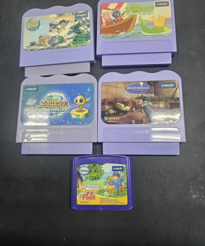 Lot of 5 Vtech V.Smile Games TOY STORY 2, DORA, ZAYZOO, MICKEY, WINNIE THE POOH