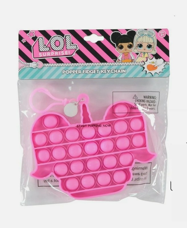 LOL Surprise Pink Popper Fidget Keychain Backpack Clip Sensory Toy NEW SEALED