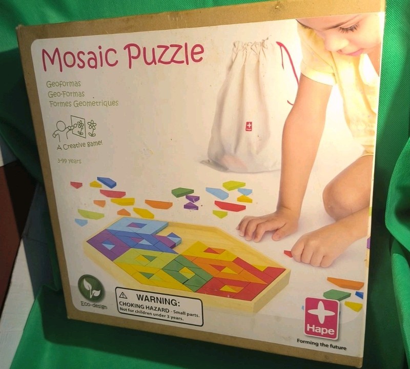 Mosaic Puzzle Hape Bamboo Water-Based Color Eco-Friendly Learning Creative READ