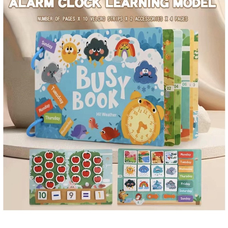 Montessori Busy Book Toddler Model with, Days, Numbers, Animals