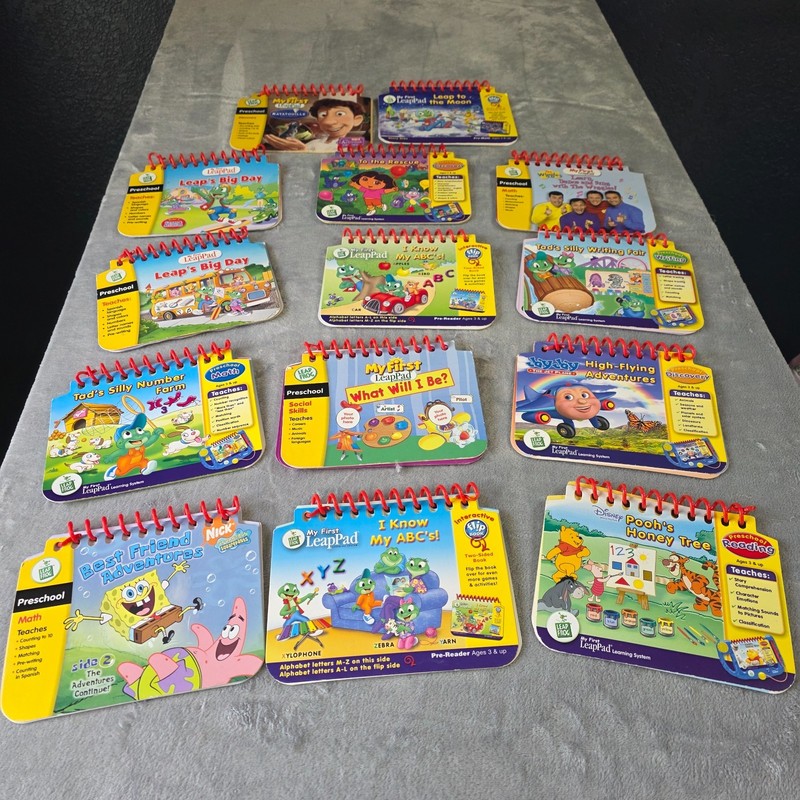 Lot Of 14My First Leap Pad Books And 11 Cartridges- DISNEY/DORA