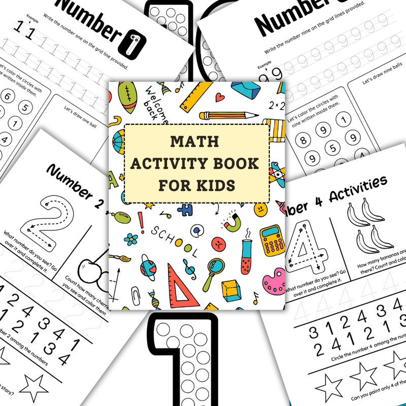 Printable Math Activity Book for Kids | Engaging math workbook