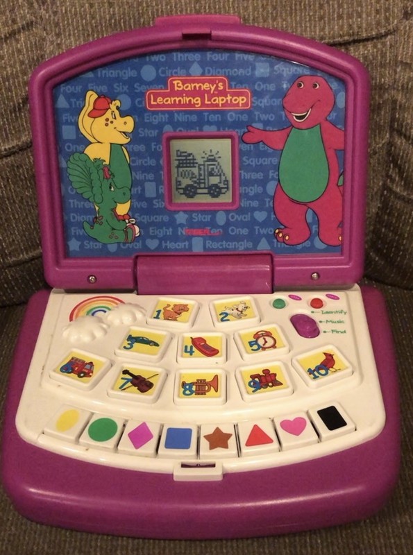 1999 Barney's LEARNING LAPTOP Interactive TIGER TOY Educational Y2K Tested Works gallery