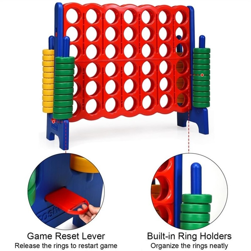 Pemberly Row 4-to-Score 4 in A Row Giant Game Set Kids Adults Fun Red Plastic gallery
