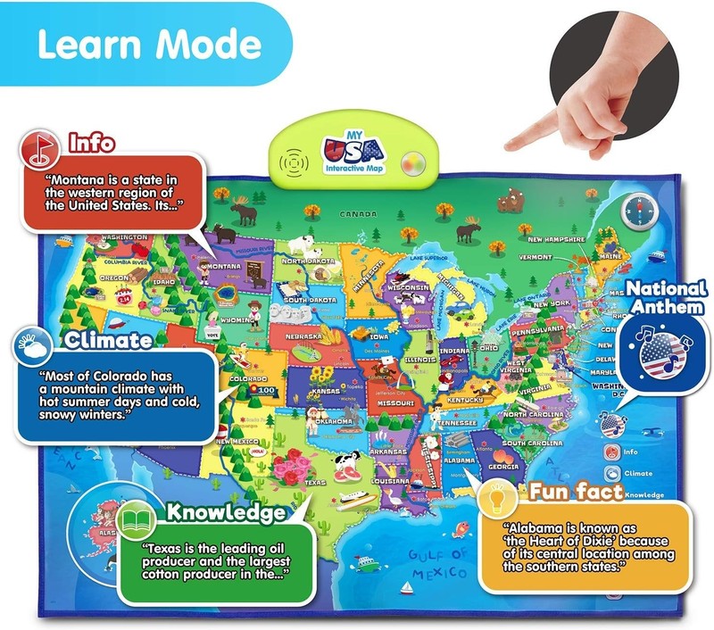 Interactive Geography Map Mat for Kids – Includes Fun Facts & Batteries gallery