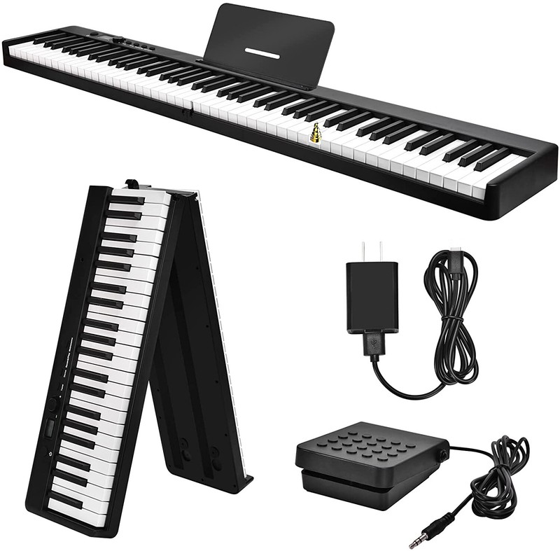 88/61 Key Electric Digital Piano Keyboard Weighted Key w/Pedal,Power Supply,Bag