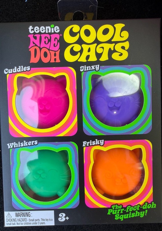 Needoh Teenie Cool Cats 4-Pack Kittens Stress Viral Toy Schylling New
