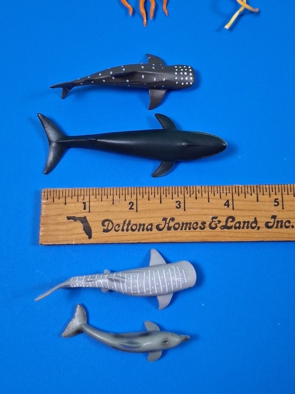Miniature Sharks & Whales Ocean Lot of 18 PVC Figures 3” To 4” Long gallery