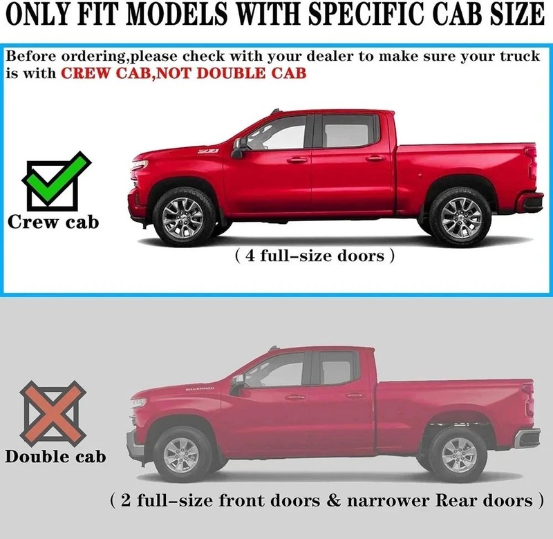 19-25 Chevy Silverado GMC Sierra 1500 2500 3500 Crew Cab 6" Running Boards Flat gallery
