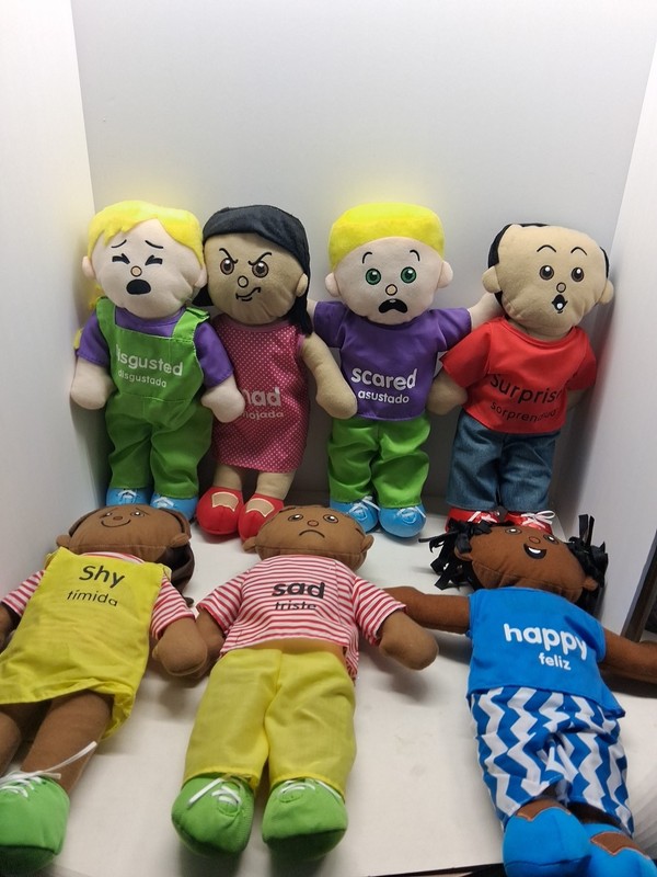 7 Excellerations Emotion Dolls 18” Bilingual, Educational Plush Toys