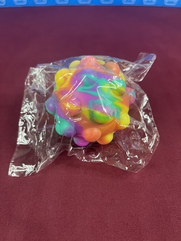 2 1/2” 3D Rubber Fidget Ball Tie Dye Multi Color Adult/Child Sensory Toy