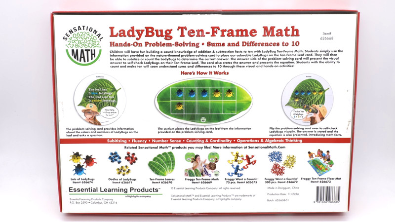 Ladybug Ten-Frame Math Counting Game Set Hands-On Addition Subtraction Ages 5-7 gallery