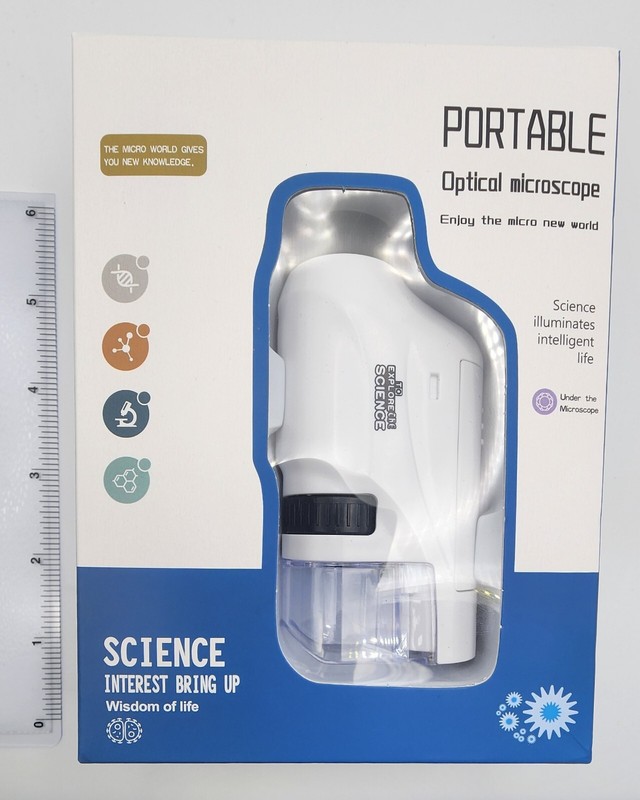 Handheld Microscope Kit Lab LED Light 60X-120X Home School Biological Science Ed