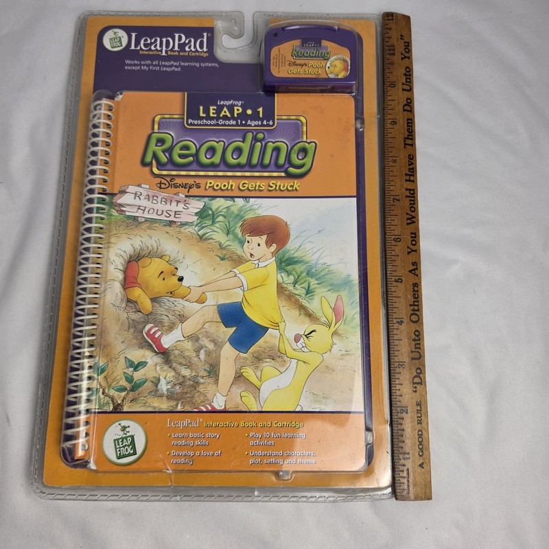 NEW LeapFrog LeapPad Disney’s Pooh Gets Stuck Reading Book Cartridge Leap 1 2001 gallery