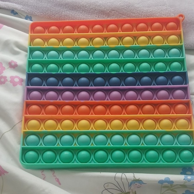Rainbow Square Pop It Tactile Sensory Toy for Ages 8-11, 12-16, 17 Years & Up