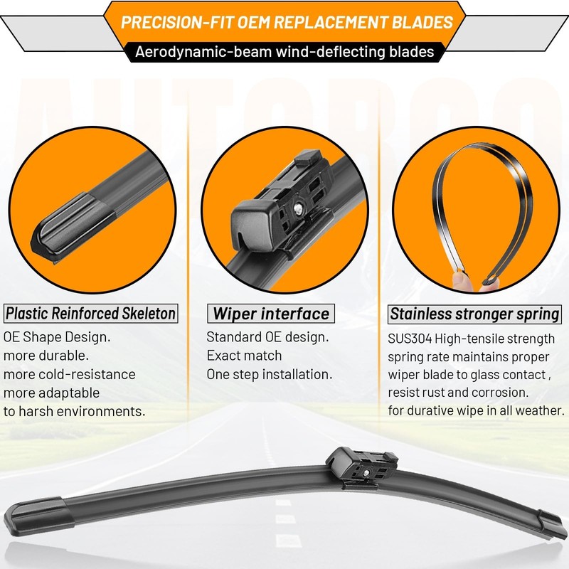 AUTOBOO 26"+21" Windshield Wiper Blade Replacement for Audi A6 A7 S6 S7 RS7 2... gallery