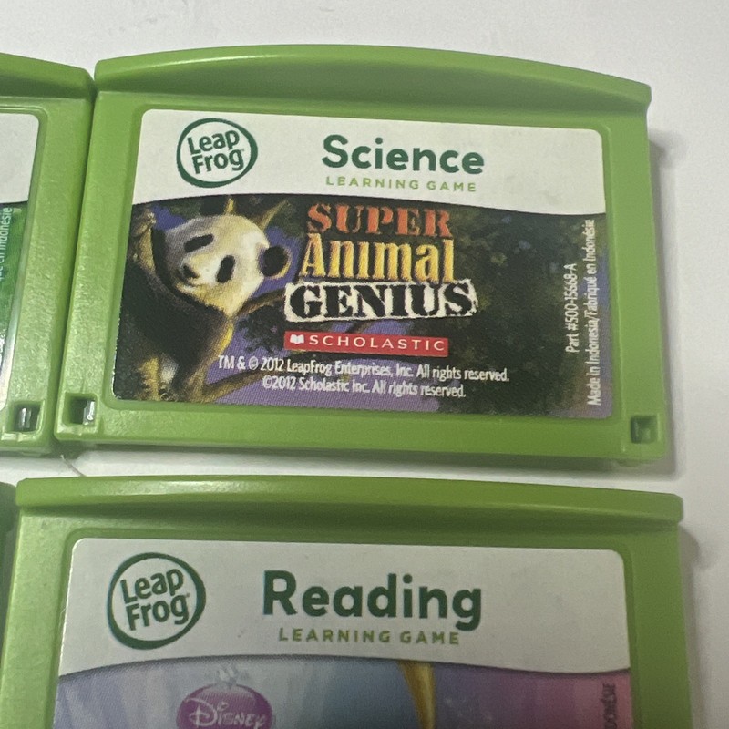 Lot of 4 LeapFrog Learning Games Reading Math Science Tangles Super Animal gallery