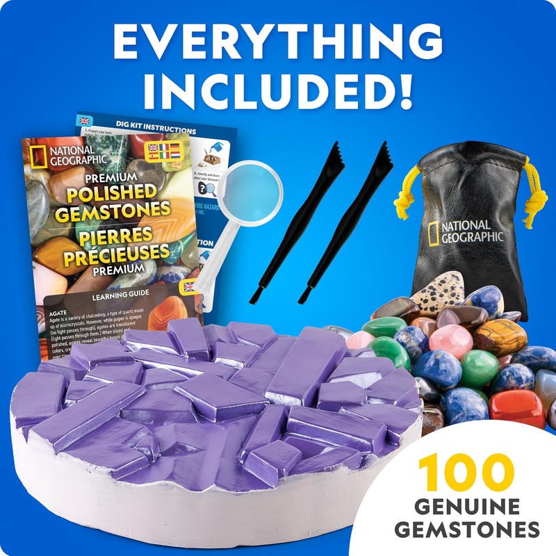 National Geographic Gigantic Gemstone Dig Kit – Excavate 100 Real Gems from a... gallery