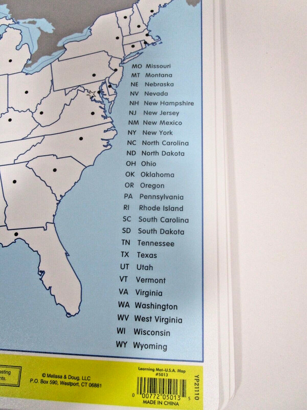 Melissa & Doug USA Map Reusable Learning Mats Lot of 4 Learn States Capitals gallery