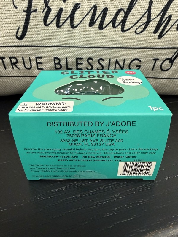 NEW J'Adore Glitter Cloud Super Duper Squishy Tactile Squeeze Toy TEAL gallery
