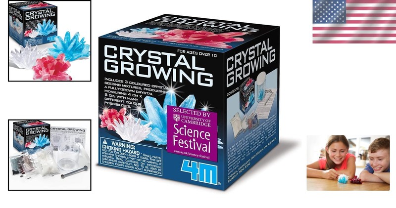 Educational Crystal Growing Science Kit - 3 Color Crystals for Young Scientists gallery