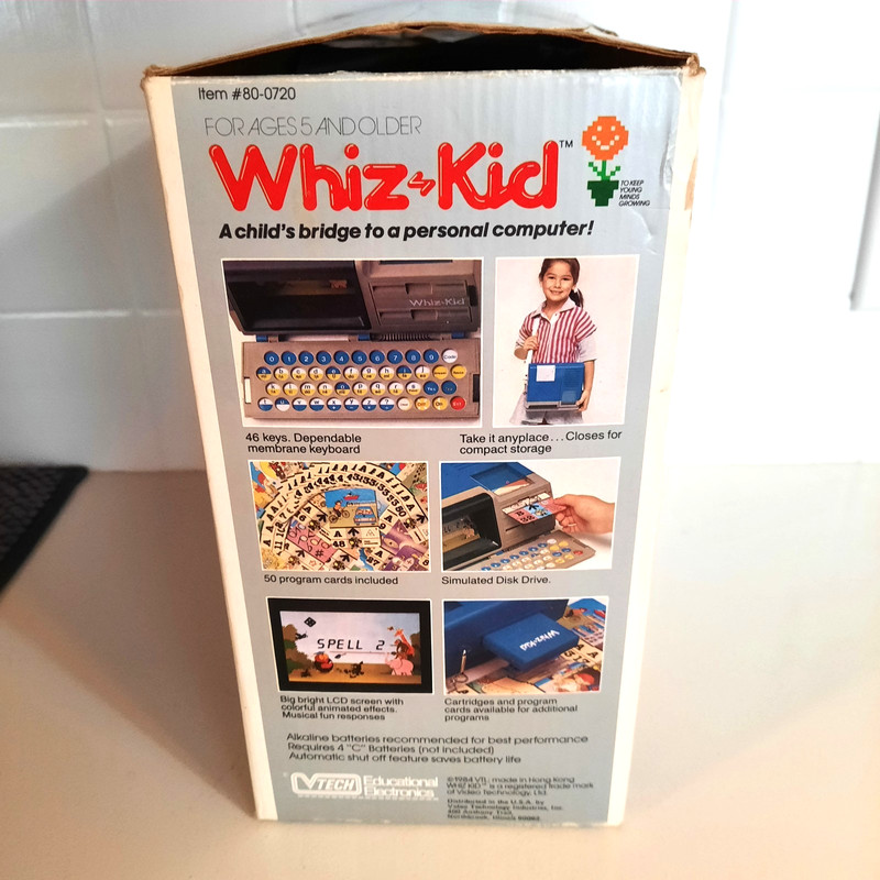 Vintage 1984 VTech Whiz Kid #80-0720- w Carry Strap-Picture Cards-Age 5+ GUC gallery