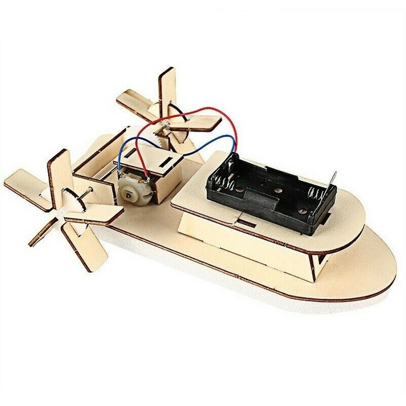 Unfinished Electric Wood Boat Ship Model Toys Kit Propeller Motor Shaft Kids