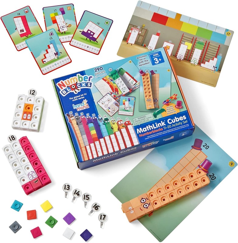 hand2mind Numberblocks MathLink Cubes 11-20 Activity Set, 30 Numberblocks…