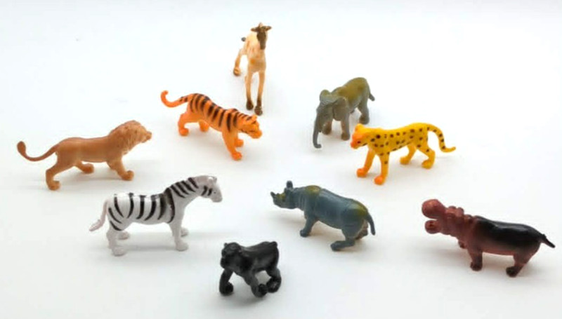 9 Piece Zoo Animals Playset Kids Small Toy Figures With Lion Tiger Leopard Zebra
