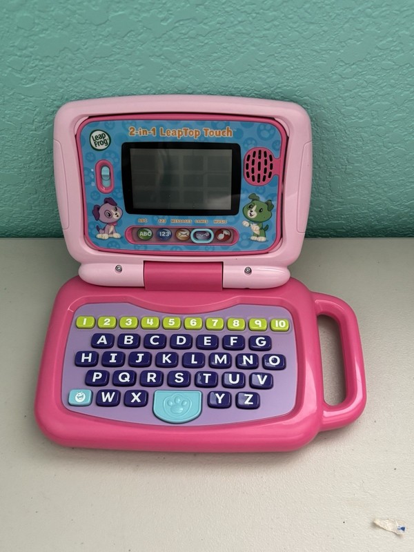 Leap Frog 2-in-1 LeapTop Touch Keyboard Learning Toy Pink Tested Works Preschool