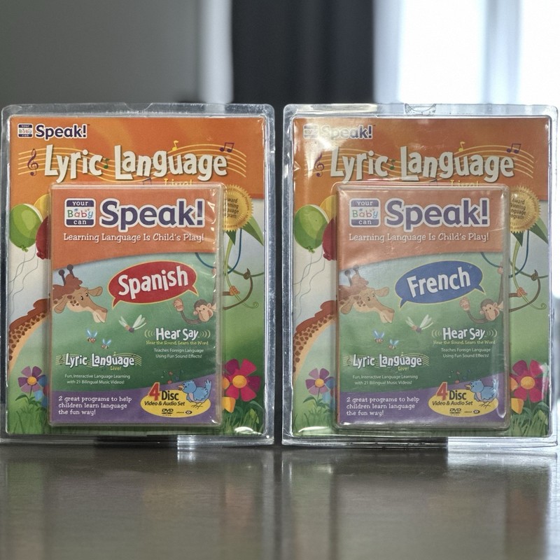 Your Baby Can Speak Spanish & French 4-Disc Video & Audio Set – New