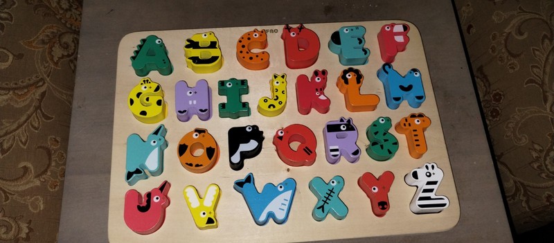 Wooden Alphabet Animal Puzzles Educational ABC Letter Learning Toys for Kids 3-5
