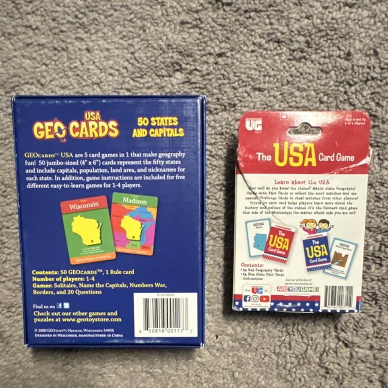 GEOToys University Games USA GeoCards & The USA Card Game 50 States Maps gallery