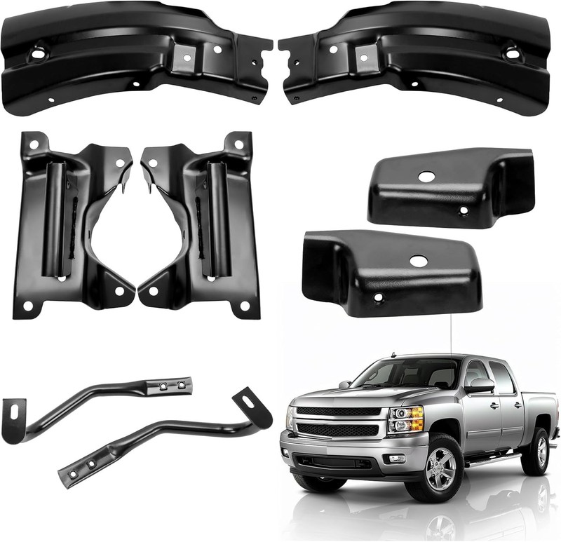 KUAFU Front Bumper Bracket Support Brace Kit Compatible With 2007-2013 Chevy