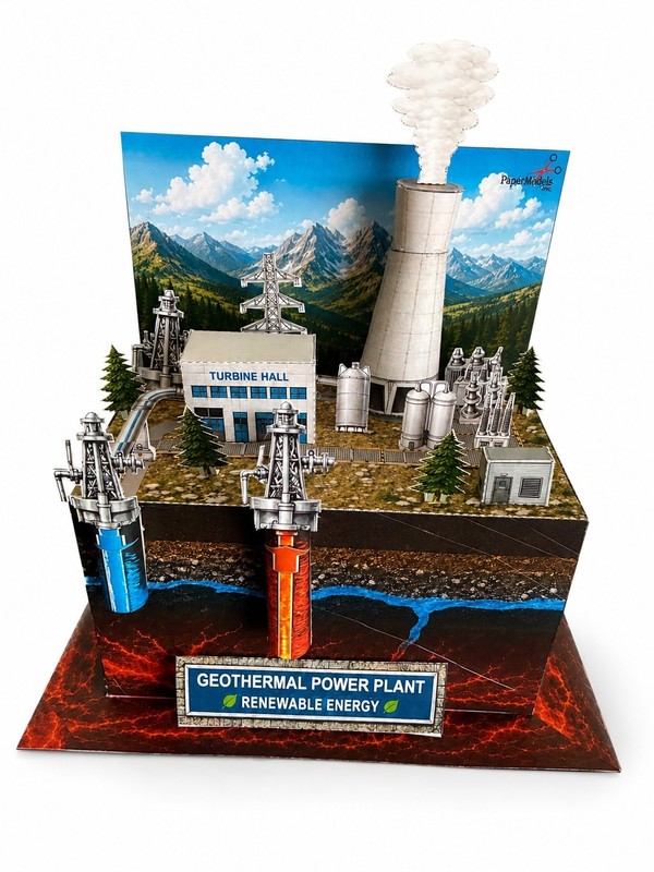 Geothermal Renewable Energy Series – paper model kits school projects