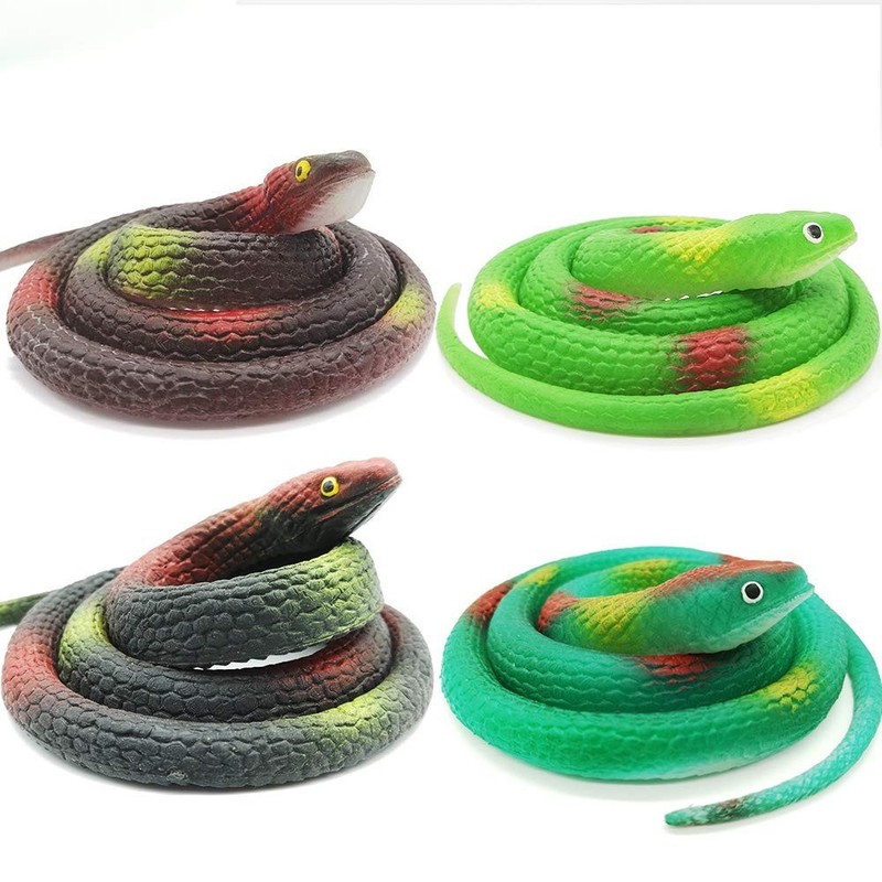 Rubber Snakes to Keep Birds Away,4 Pieces 29 Inch Realistic Rubber Snakes, Prank