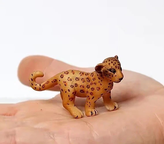 Baby Leopard Cub Animal Figure Toy PVC Doll Small Figurine Birthday Gifts