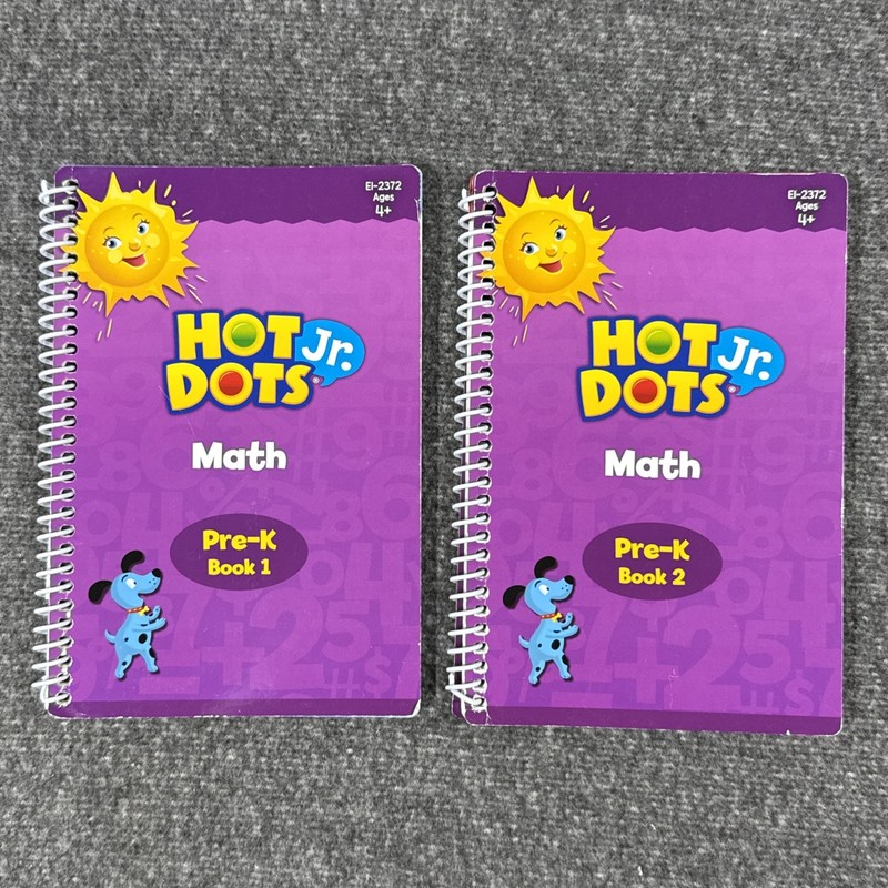 Hot Dots Jr Pre-K Math Books 1 & 2 Set