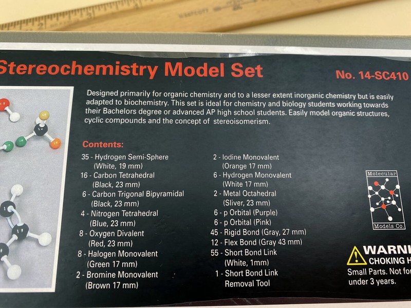 Organic and Stereochemistry Model Set 14-SC410 Boxed College Chemistry gallery