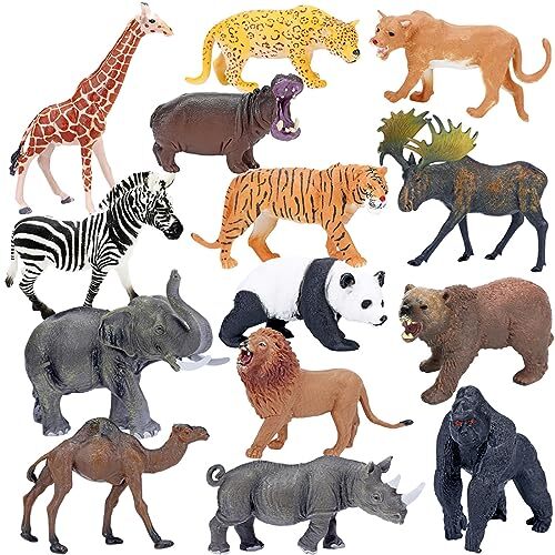 14 Pcs Jumbo Safari Animals Figure Toys Set Realistic Wild Zoo Animal Figurines